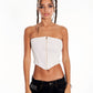 Atsui Cropped Corset With Zip Fastening In Cream