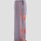 Modern Co-Ord Printed Mesh Wrap Maxi Skirt with Tie Detail in Purple