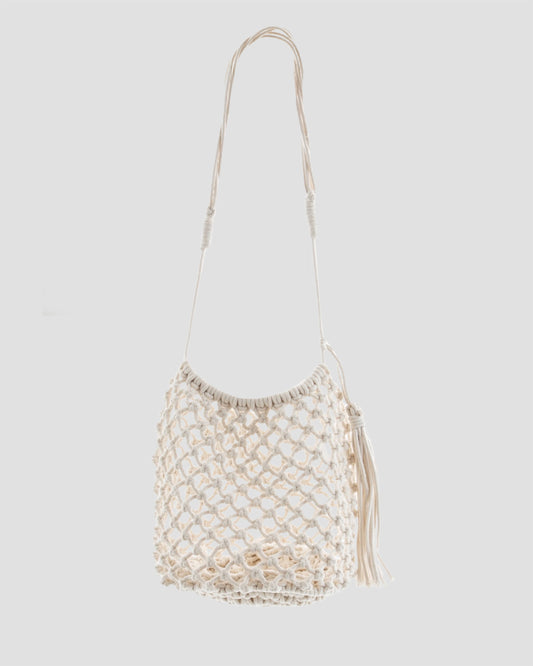 LMIRL Crochet Net Shoulder Bag In White