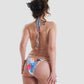 Teeny Bikini Bottoms with Tie Sides and Graphic Print in Multicolour