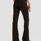 Low Waist Waxed Boot Cut Slim Trousers in Brown