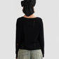 Distressed Knitted Cardigan in Black