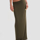 Fitted Jersey Maxi Skirt Co-Ord in Khaki