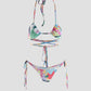 Teeny Tie Bikini Top with Graphic Print in Multicolour