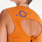 Hoshi Open Back Tank Top With Lace Up Detail and Graphic In Orange