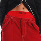 Love Bite High Rise Lounge Shorts With Embroidery In Red