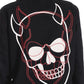 Devil's Shadow Rhinestone Shirt With Graphic In Black