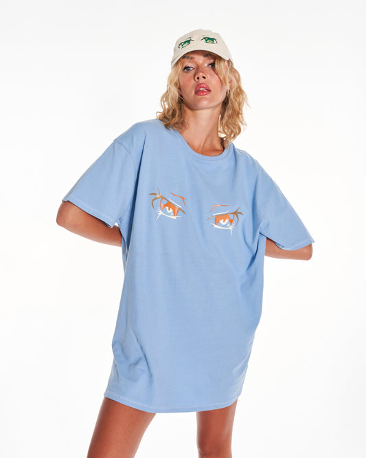 Shinigami Oversized T Shirt With Graphic In Blue