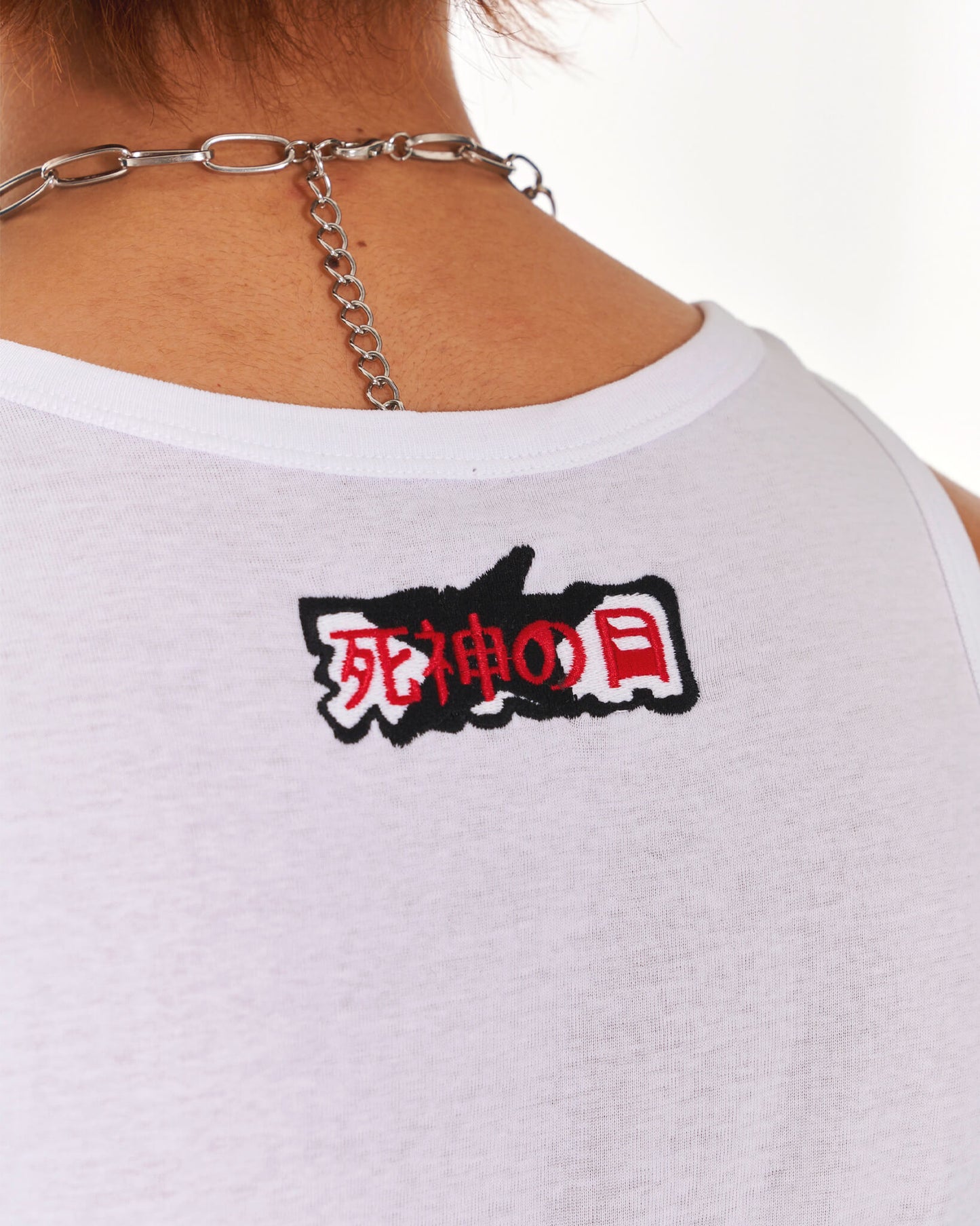 Tenshi Tank Top With Graphic Embroidery In White