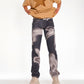 Spellbound Mid Rise Jeans With Floral Mono Pattern In Black