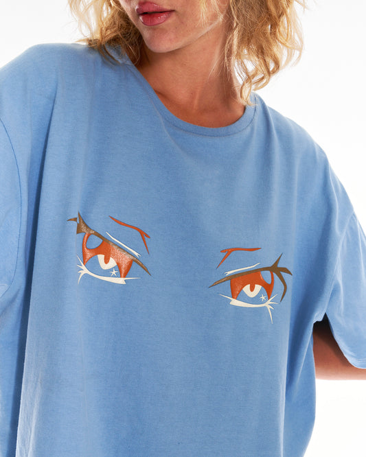 Shinigami Oversized T Shirt With Graphic In Blue