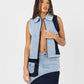 Lost & Found Co-Ord Denim Patchwork Gilet In Blue