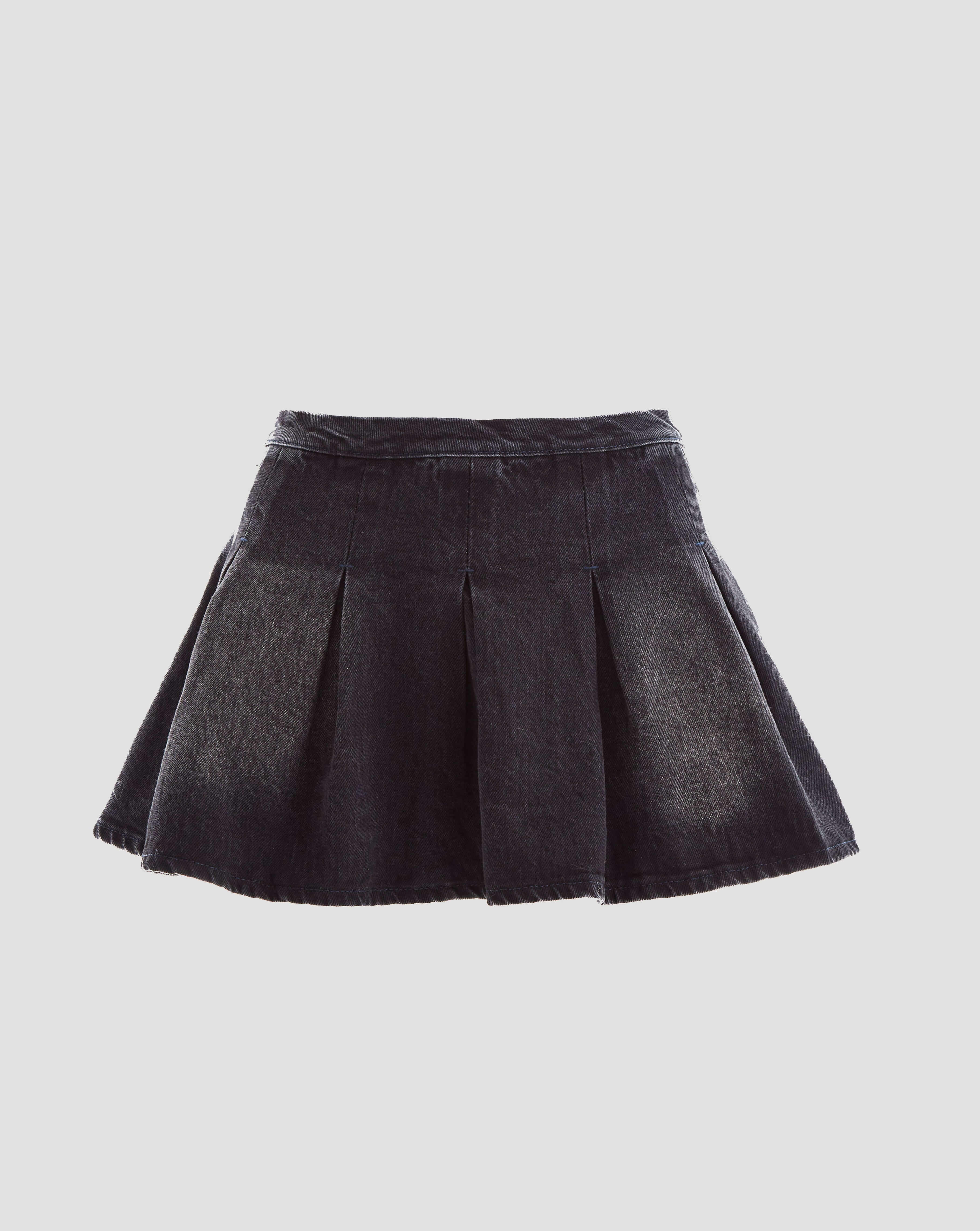 Pleated denim skirt 9mm best sale