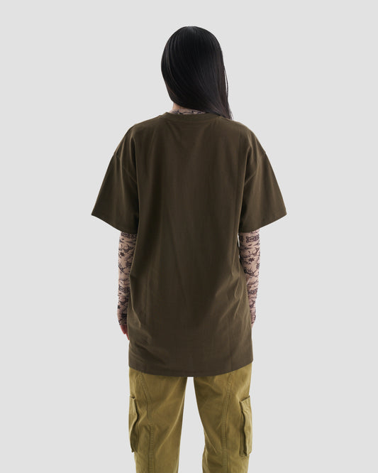 Nostalgia Graphic Oversized T-Shirt in Brown