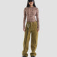 Free Entry Low Rise Straight Fit Technical Jeans in Khaki