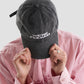 Effy Distressed Logo Cap in Dark Grey