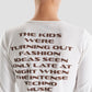 Club Kid Long Sleeve Slogan Top in Off White