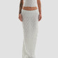 Members Co-Ord Waffle Textured Maxi Skirt in Light Grey