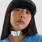 Subdued Neck Collar Choker with Chain Detail In Silver
